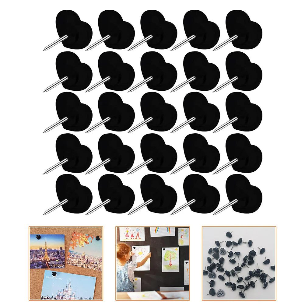 

Thumbtack Map Pushpin Wall Bulletin Board Heart Shaped Tacks Cubicle Accessories