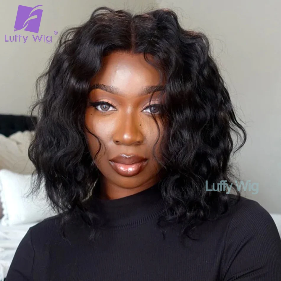 

Short Bob 5x5 PU Silk Base Scalp Top Wig Remy Brazilian 13x6 HD Lace Front Human Hair Wigs Pre Plucked For Black Women Luffy