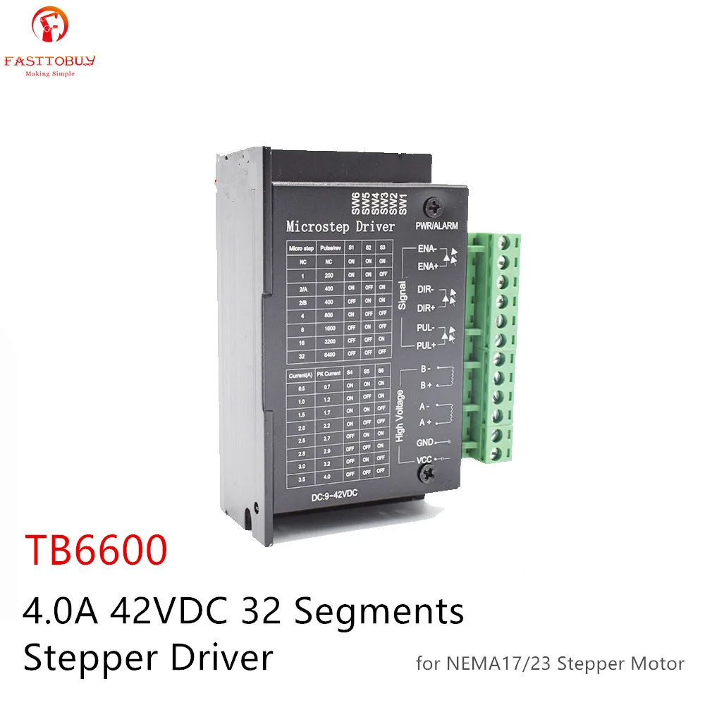 

Upgraded TB6600 Stepper Driver 0.5-4A 9-42VDC 32 Segments for NEMA17/23/34 Stepper Motor Driver Wood Router Milling Machine