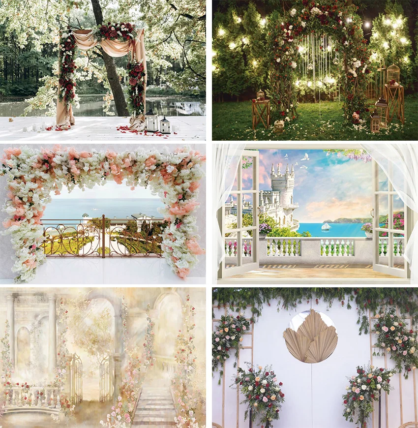 

Wedding Backdrop Photocall Spring Flower Wreath Bloom Floral Birthday Photography Background Photo Studio Photophone Photozone