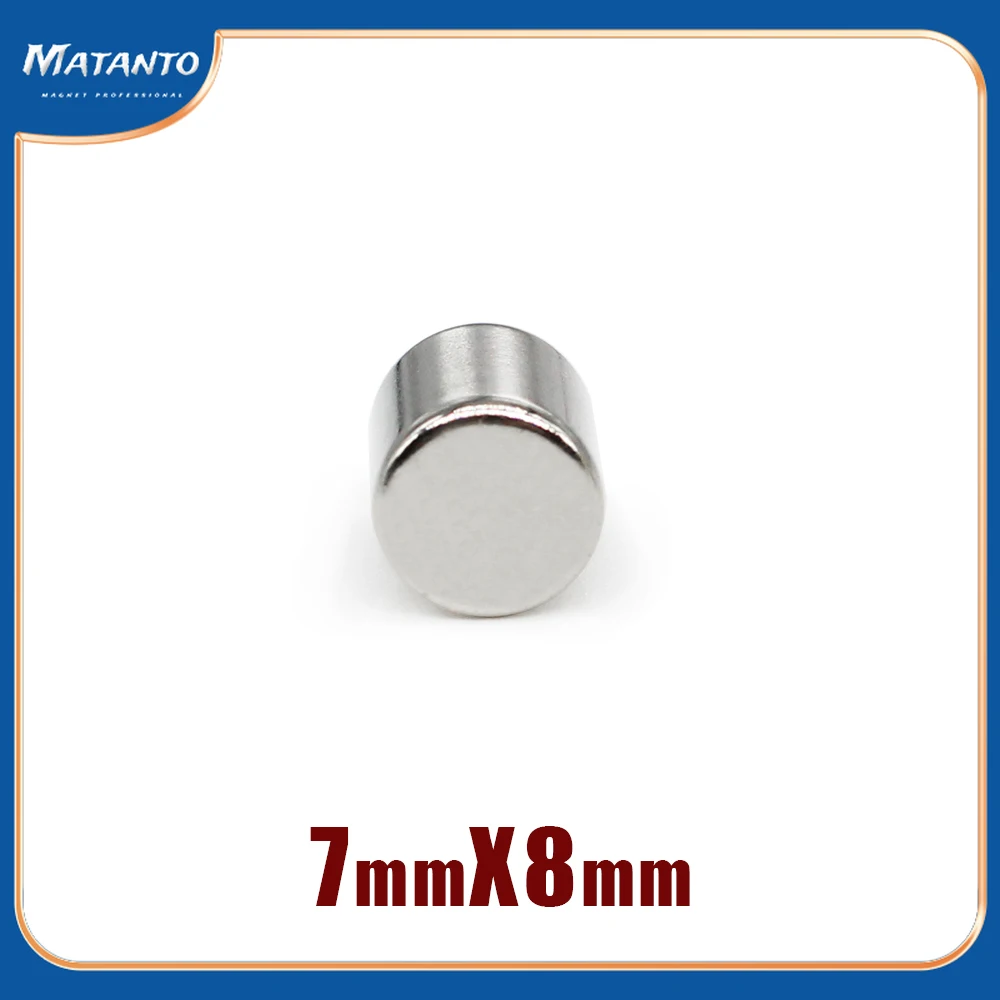 

5/10/20/50/100/200PCS 7*8 mm Disc Powerful Strong Magnetic Magnets 7x8mm N35 Strong Round Neodymium Magnet 7x8 Search Magnet