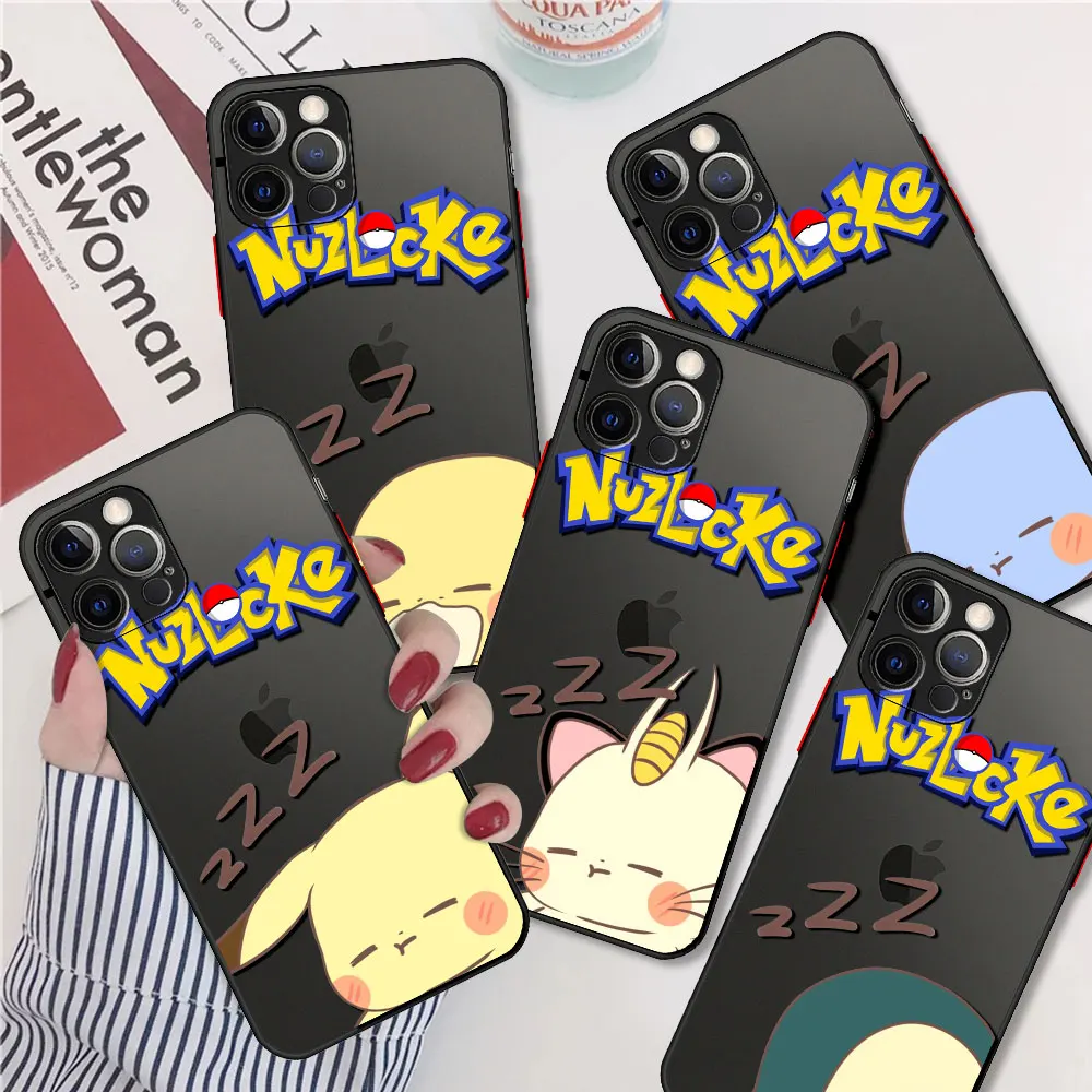 

Sleepy cute Pokemon Phone Case for Apple iPhone 13 Pro Max 12 Mini 11 Pro 8 7 Plus XR X 6S XS SE2 SE3 Hard Fundas Matte Coque