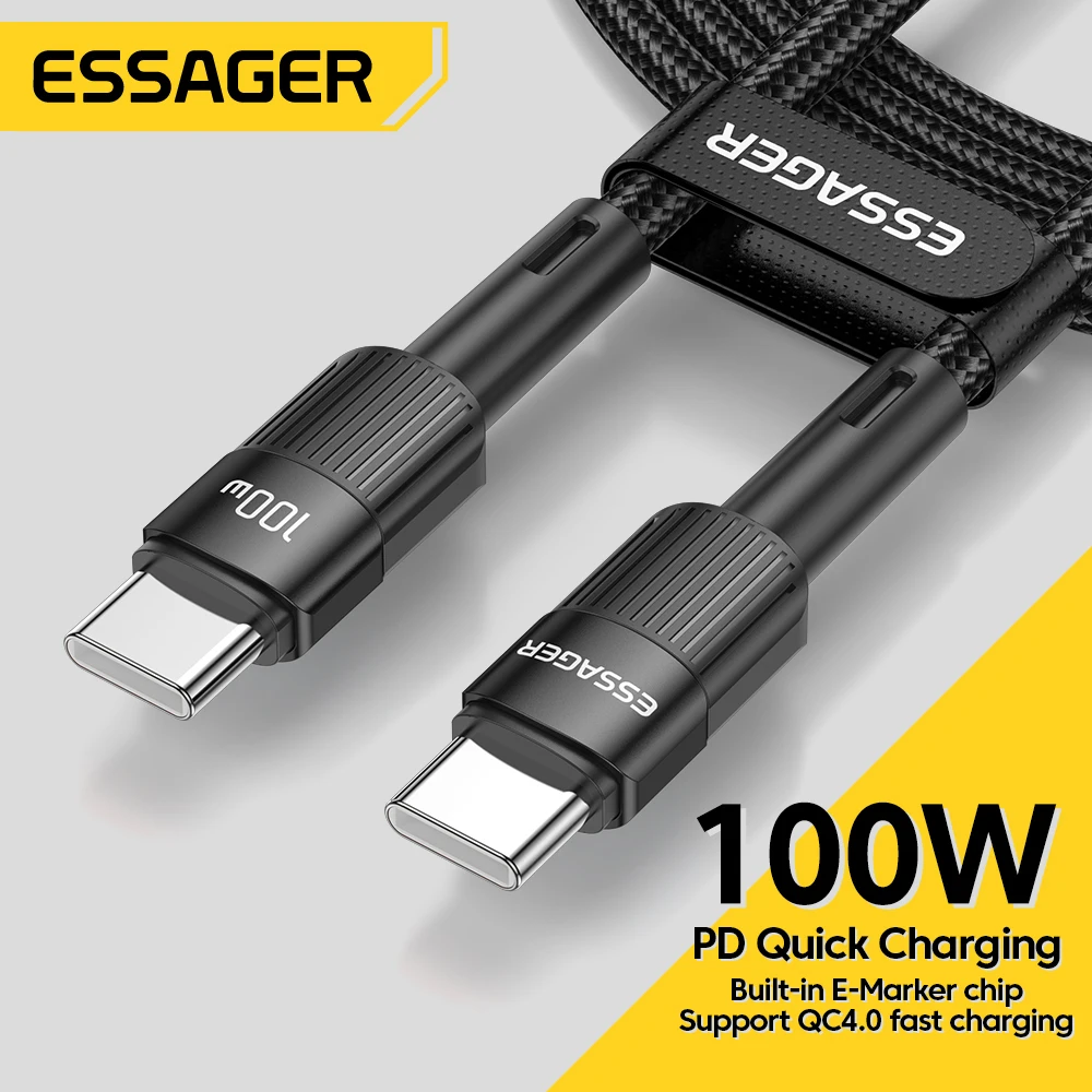 

Essager 100W C To C Type C Cable USB-C PD Fast Charging Charger Wire Cord For Macbook Samsung Xiaomi Type-C USB C Cable 3M