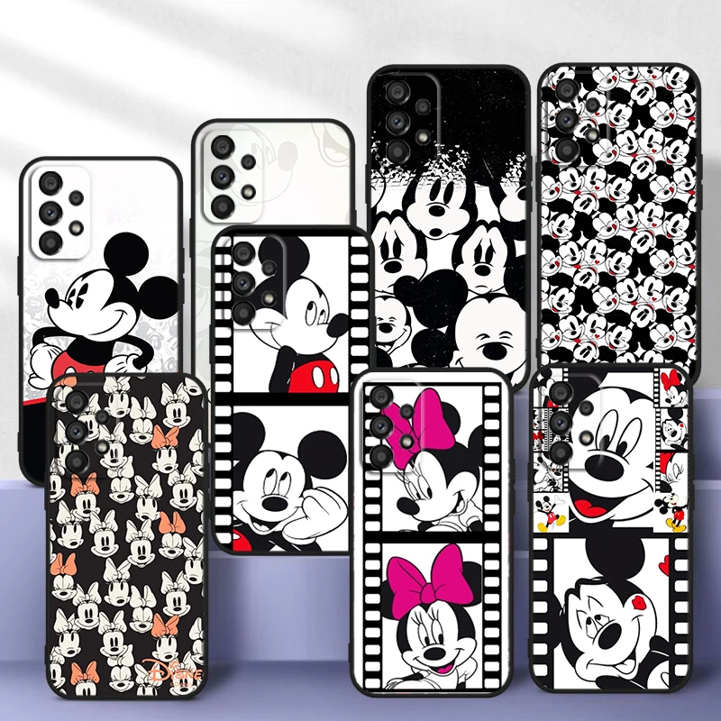 

Fashion Minnie Mickey For Samsung A81 A91 A73 A52S A72 A71 A52 A51 A12 A21S A01 4G 5G Silicone Soft Black Phone Case