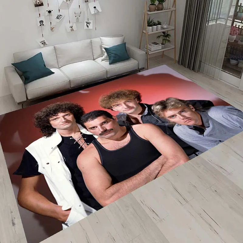 

Freddie Mercury Queen-Rock-Band Area Rugs Large Carpet for Living Room Bedroom Home Decoration Rug Floor Mat Soft Anti-slip Mats