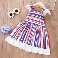 summer girls clothes unique festival kids dresses for girls cotton colorful striped patchwork lace sleeveless girls dress 1 5y
