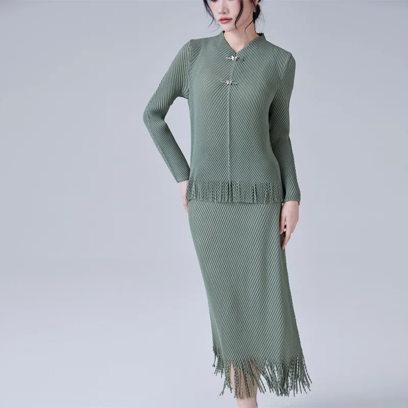 Юбка миаке с бахромой комплект из 2 предметов Простой Высококачественный