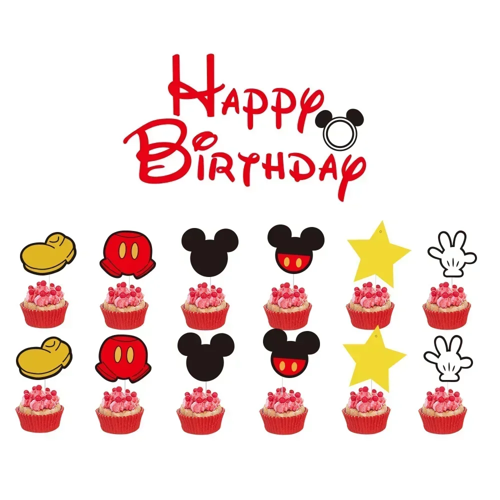 

Торт на день рождения с изображением мультфильма Диснея Микки Мауса, десертная карточка с изображением флага