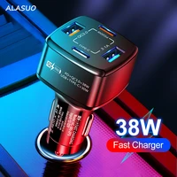 new 3 1a fast charging usb car charger with 2 usb pd ports car phone charger adapter for iphone 13 12 xiaomi huawei samsung