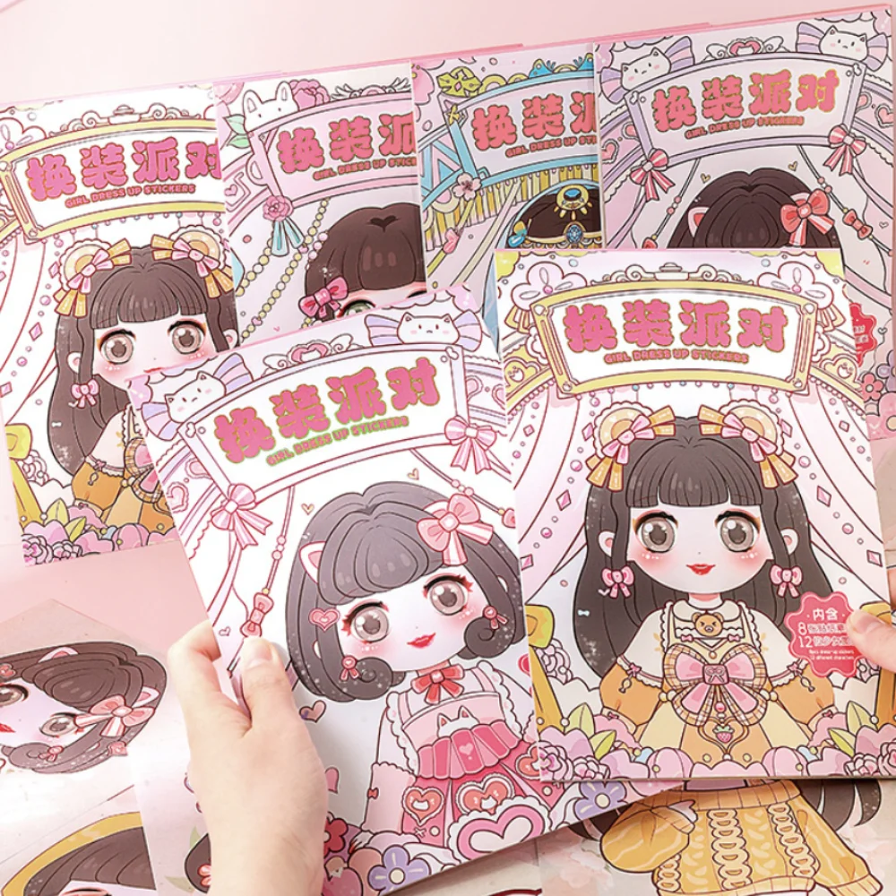 

Children DIY Puzzle Stickers Books Princess Make-a-Face Sticker Assemble Jigsaw DIY Cartoon Sticker for Kids Educational Toys