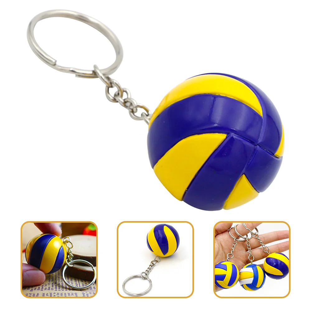 

3 Pcs Miniture Decoration Volleyball Keychain Holders Handbag Ornament Pendant Ring Student