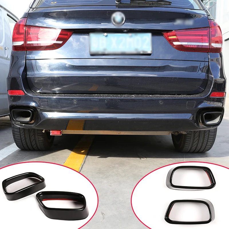 

Car Tail Throat Trim For Bmw X5 X6 F15 F16 14 -19 Stainless Steel Car Tail Muffler Exhaust Pipe Output Cover Parts Car Decoratio