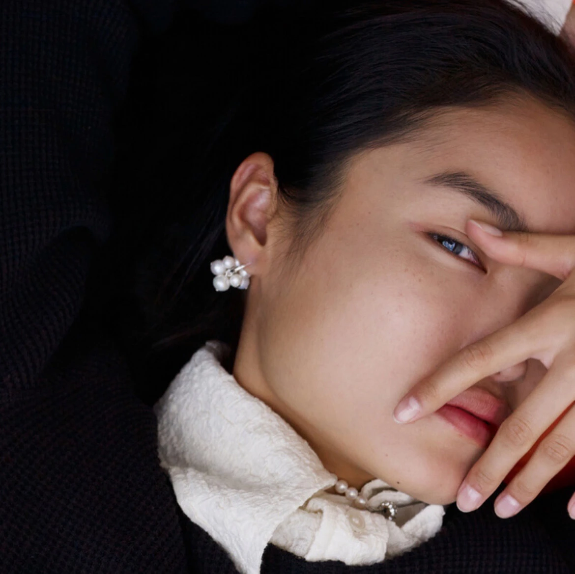 Южная Корея Дизайн Подельник Same Sle Нитка жемчуга Темперамент Серьги на каждый