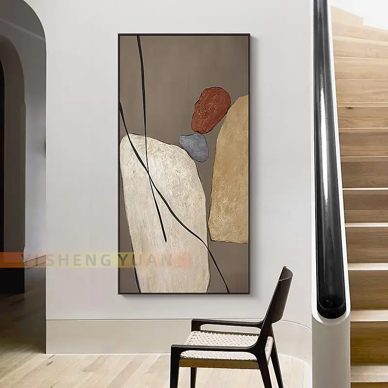 

Latest Textured Gray Abstract Geometry Design 100% Hand-painted Modern Wall Art Home Decoration Canvas Oil Painting Salon