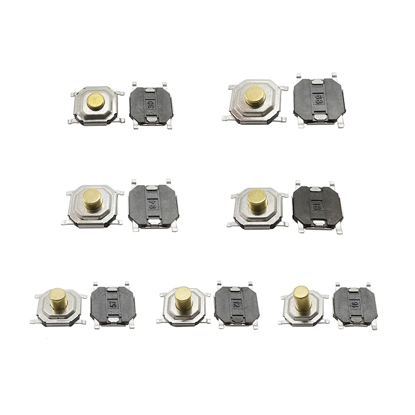 50Pcs 4x4mm SMD PCB Tactile Tact Mini Push Button Switch Momentary 4*4*1.7/2/2.3/2.5/3/3.5/4.3mm | Switches