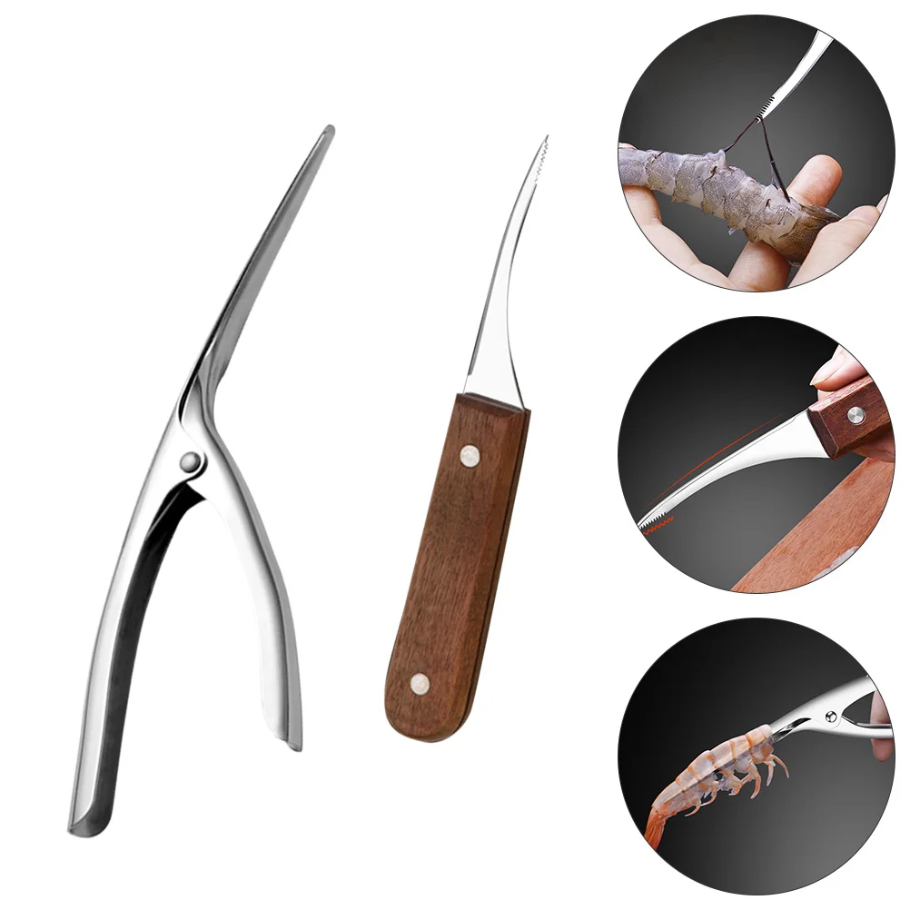 

Shrimp Tool Deveiner Prawn Peeler Seafood Cleaner Peelersshucker Opener Sheller Peelingcleaning Picks Shell Lobster Kitchen