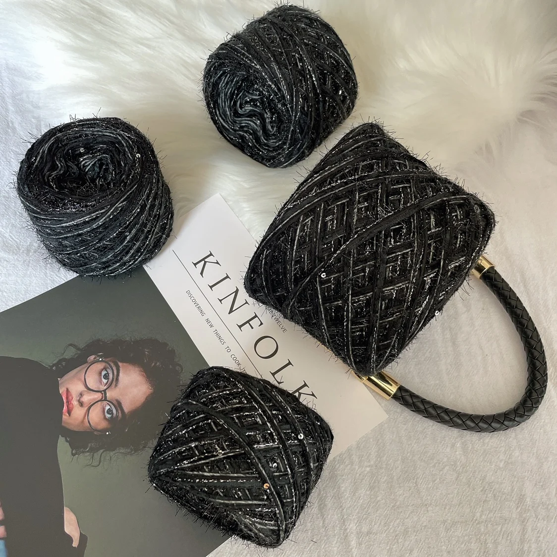 

50g Hand Mixed Cable Xiaoxiangfeng Bag Material Premium Color Matching Coarse Wool Diy Hand Knitting