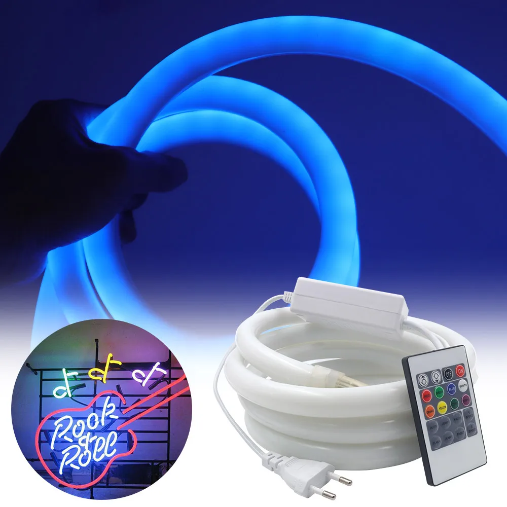 360 Degree Lighting RGB Neon Strip AC 220V Waterproof SMD 5050 72leds/m Flexible Ribbon Tape Rope LED Lights