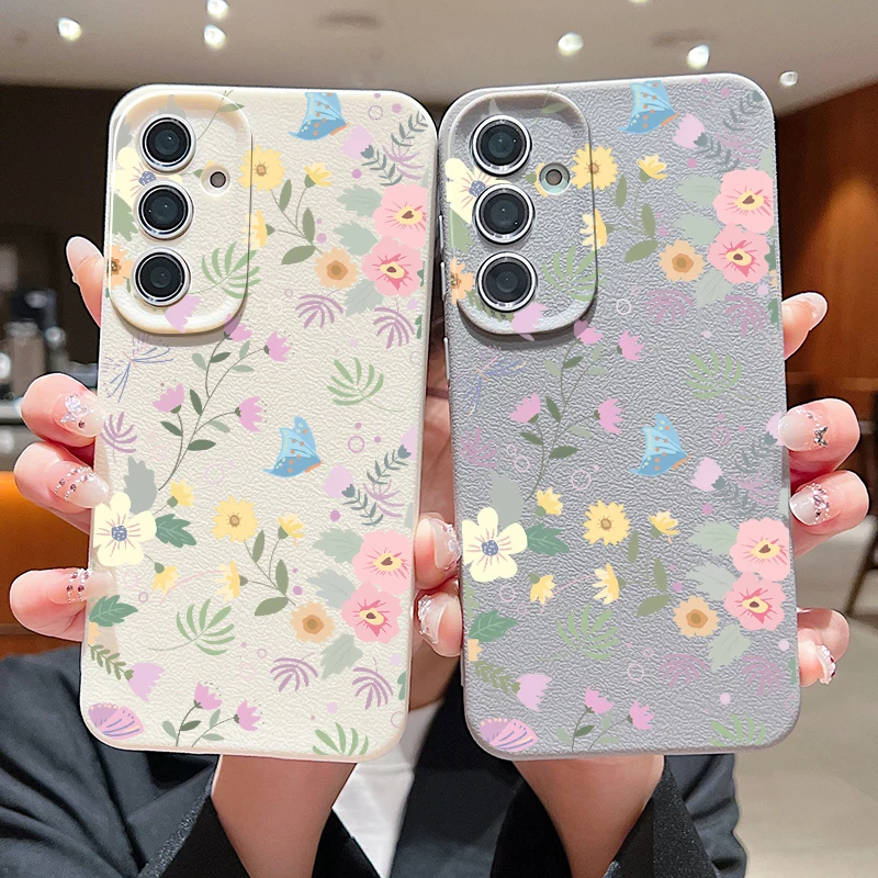 Чехол с цветным цветком для Samsung Galaxy S24 S23 Ultra S22 S21 S20 FE A14 A15 A16 A25 A34 A35 A52 A53 A54 A55 5G