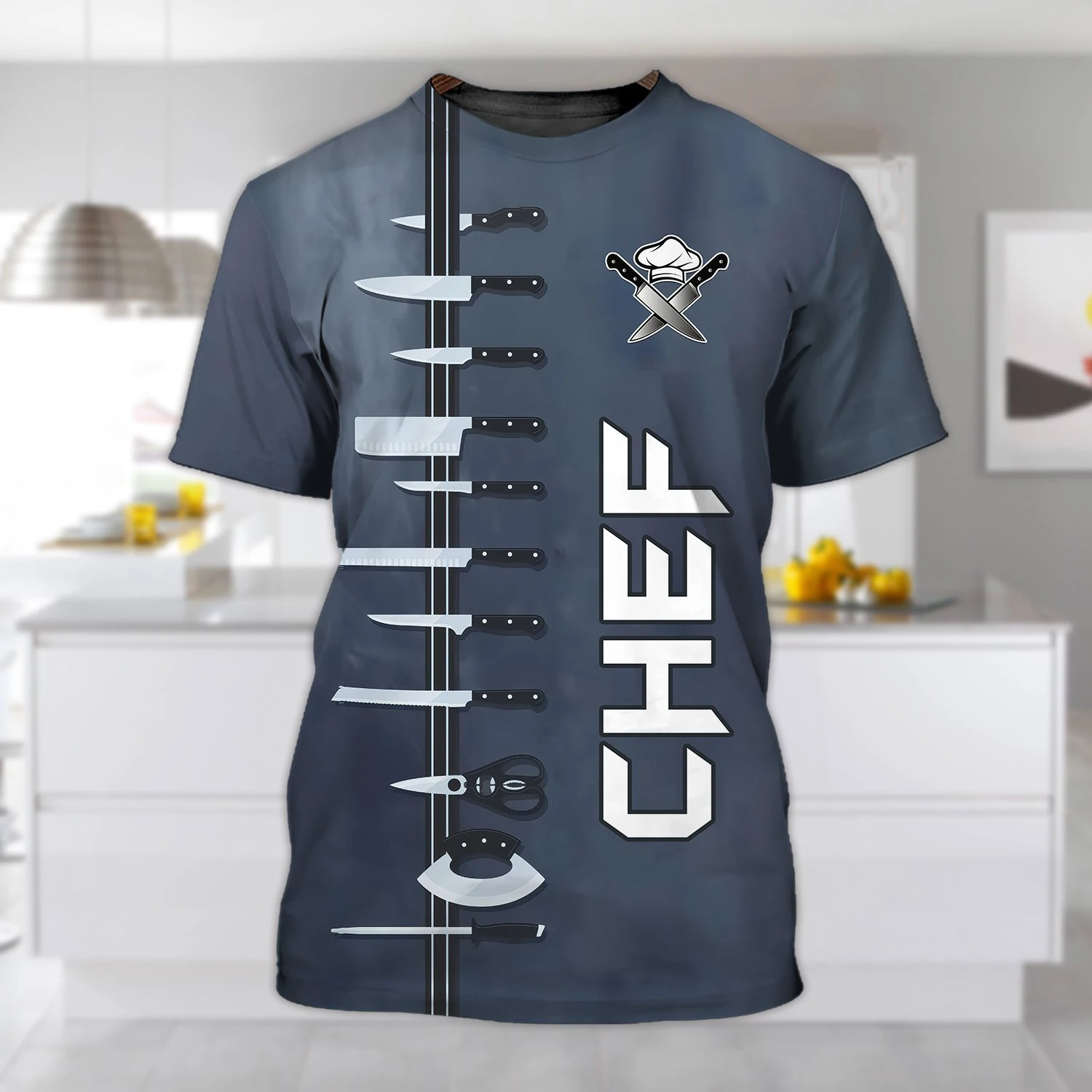 

Рубашка шеф-повара мужская с 3D принтом, дешевая футболка оверсайз с круглым вырезом и коротким рукавом, винтажная уличная одежда в стиле панк, 5xl