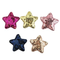 20pcslot 4 7cm mix colors sequin star padded appliqued for diy handmade kawaii children hair clip accessories hat shoes
