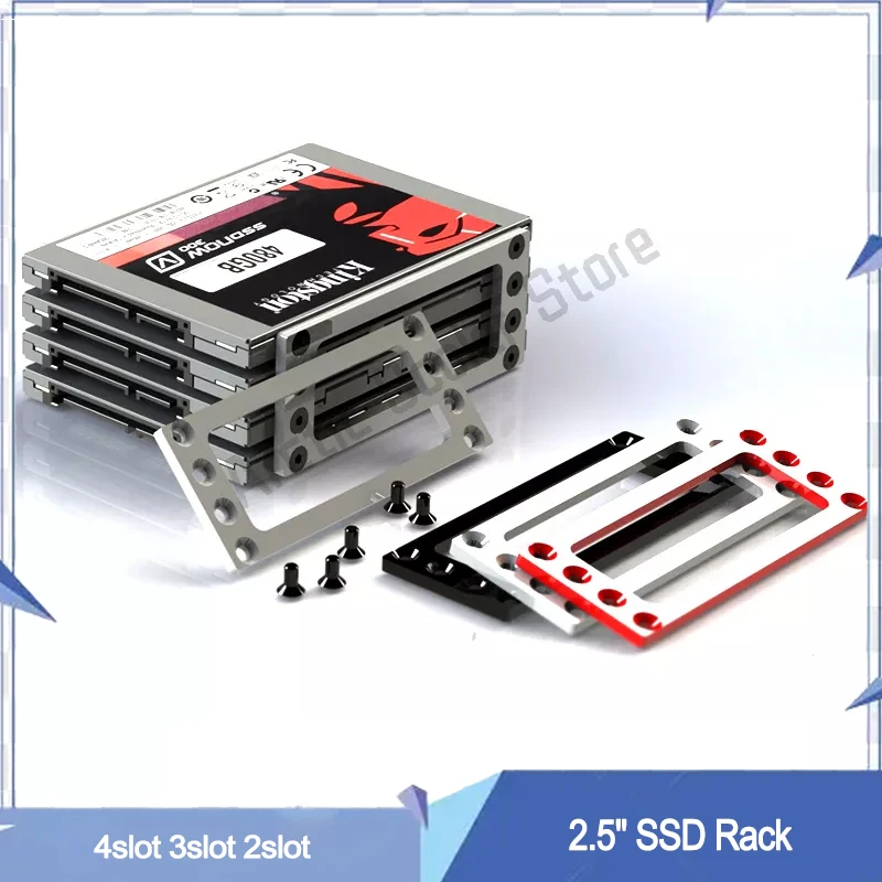 

Стойка для компьютерного жесткого диска, 4 слота, 3 слота, 2 слота, 2,5 дюйма, алюминиевый держатель для SSD HDD, черный/серебристый/красный/серый
