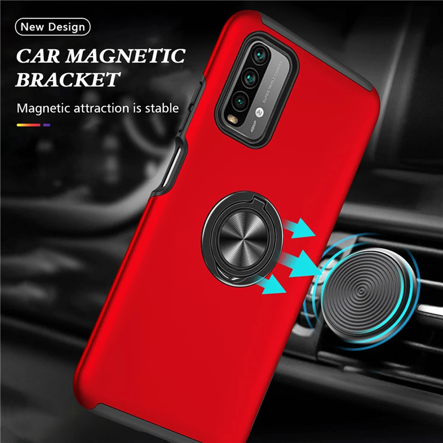 

Redmi 9T 2021 Shockproof Case For Xiaomi Redmi Note 11 Pro Plus Ring Stand Back Cover Redmi Note 10S 11 S T 10 11 E Pro Funda