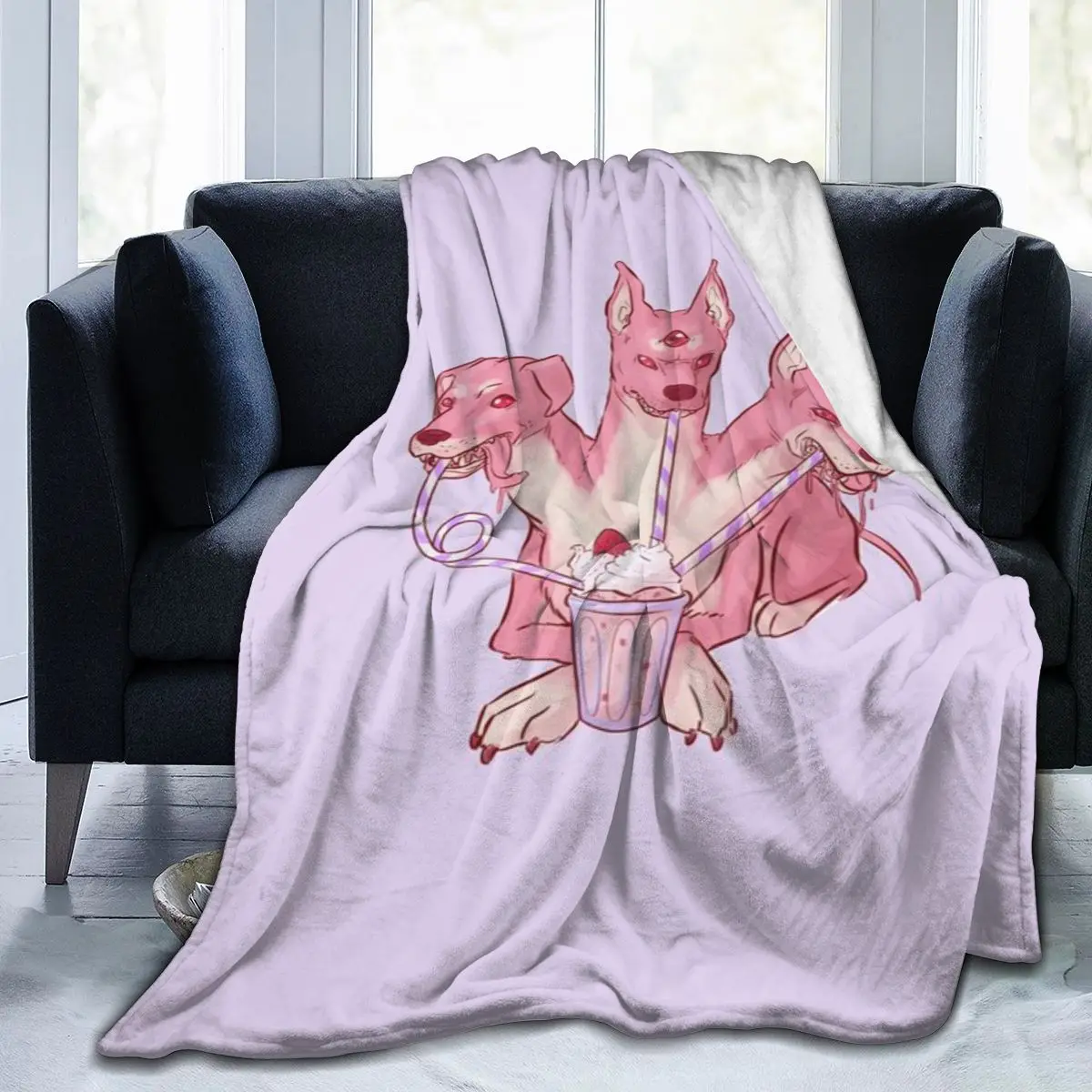 Strawberry Cerberus Ультрамягкое одеяло из микрофлиса