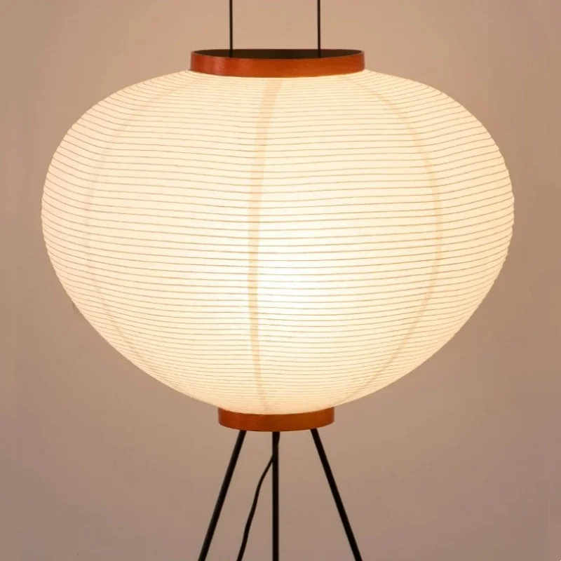 Напольная лампа Wabi Sabi Noguchi Akari из японской рисовой бумаги для спальни, гостиной, прикроватной зоны, декора дома, винтажная, стоячая (art.: 3920da70ead43) - 3920da70ead43