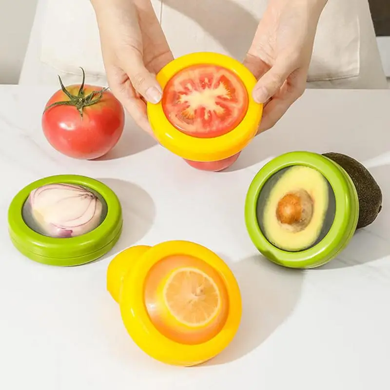 

Refrigerator Avocado Keeper Silicone Clear Food Storage Avocado Keeper Reusable Elastic Storage Box Safe For Onion Tomato Lemon