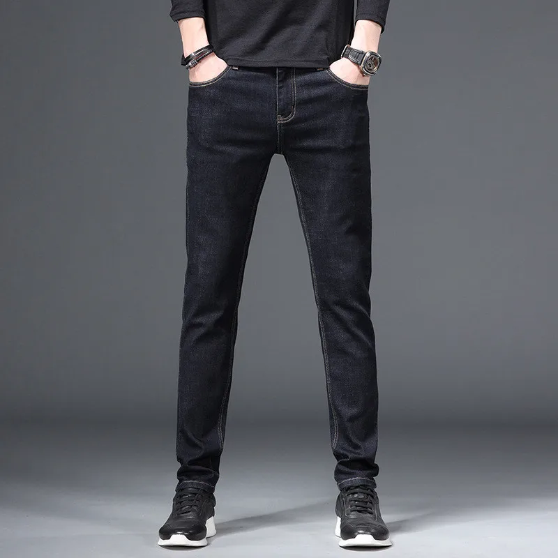 2022 New Winter and Autumn Mens Casual Jeans Fashion Slim Cotton Denim Pants Skinny Jeans