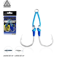 wh pai power assist double 10 30 50 70 90 110 heavy duty 4x jigging hooks fishing sea tuna jigheads fishing accessories