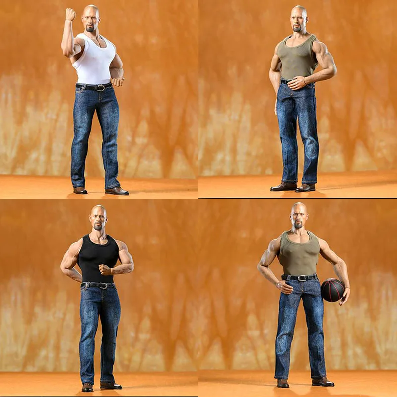 

Toy Center CEN-M16 1/6 Male Soldier Strong Casual Sports Vest Jeans with Belt Leather Shoes Clothes Set Accessory for 12" Figure