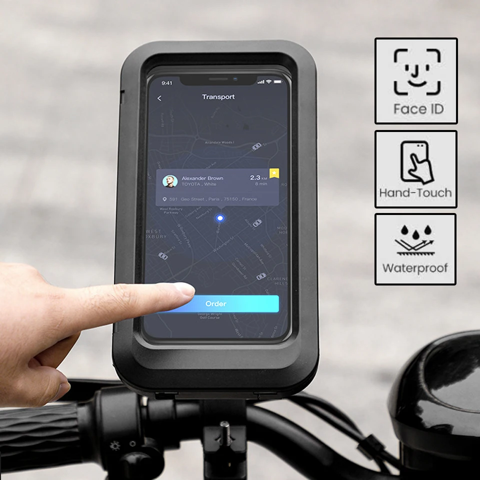 motorcycle bike bicycle cell mobile phone case holder waterproof with charger mount handlebar rearview mirror 4 5 6 7 inches free global shipping