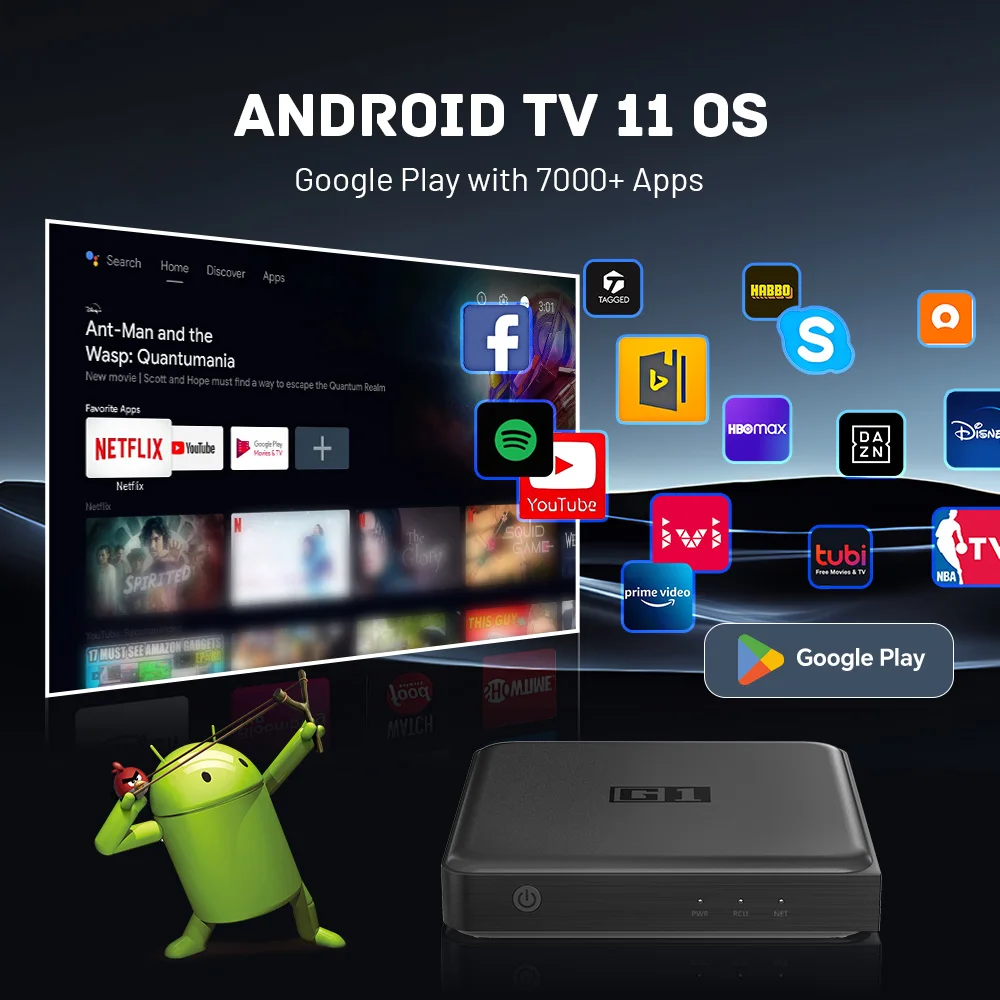 Woopker G1 4K Smart TV Box ATV Netflix Сертифицированный 4G 32G Android 2.4G/5G WIFI Видео Медиаплеер