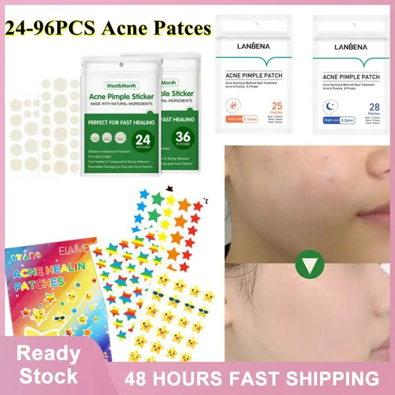 

24-96pcs Invisible Acne Patches Removal Pimple Anti-Acne Hydrocolloid Patches Spots Marks Concealer Repair Sticker Waterproof
