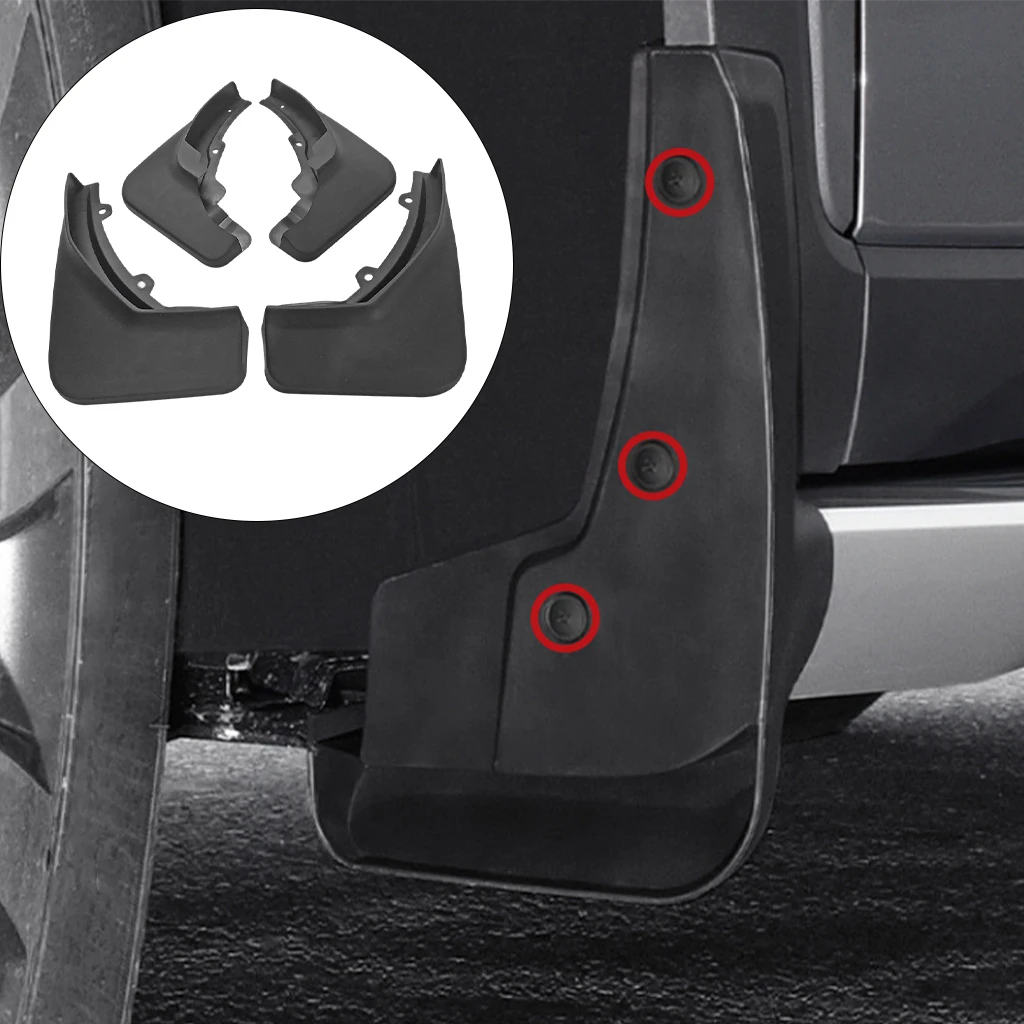 

Set of 4 Mud Flaps Guards Fit for Model 2019 Accessories Black