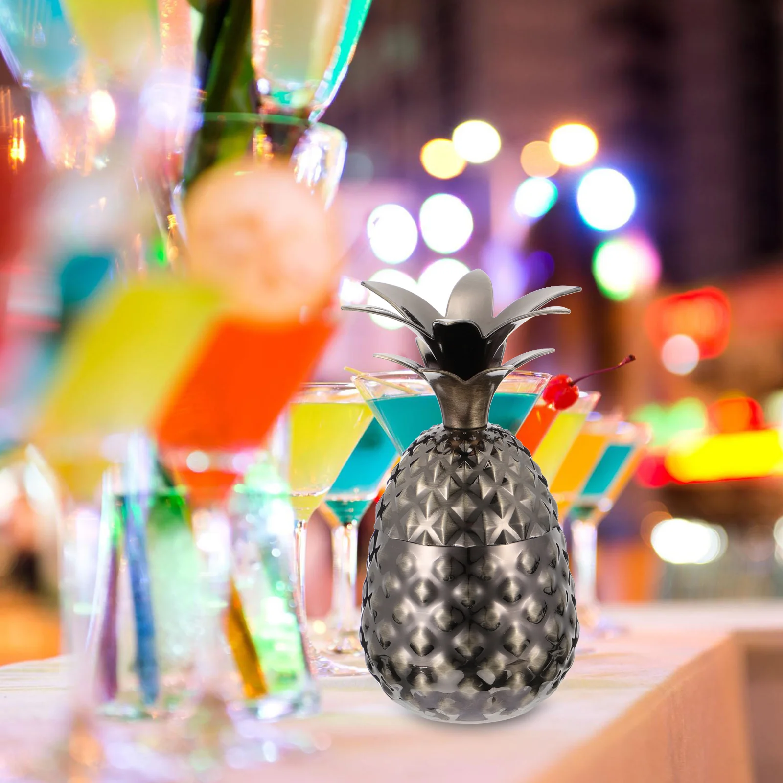 

Pineapple Cup Cocktail Cups Glasses Metal Mug Shaker Drinking Mule Moscow Bar Drink Mugs Tiki Shape Steel Ice Bucket Tumbler