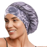 new floral print wide elastic band satin bonnet women night sleep cap salon hair protect hat hair loss chemo cap soft headcover