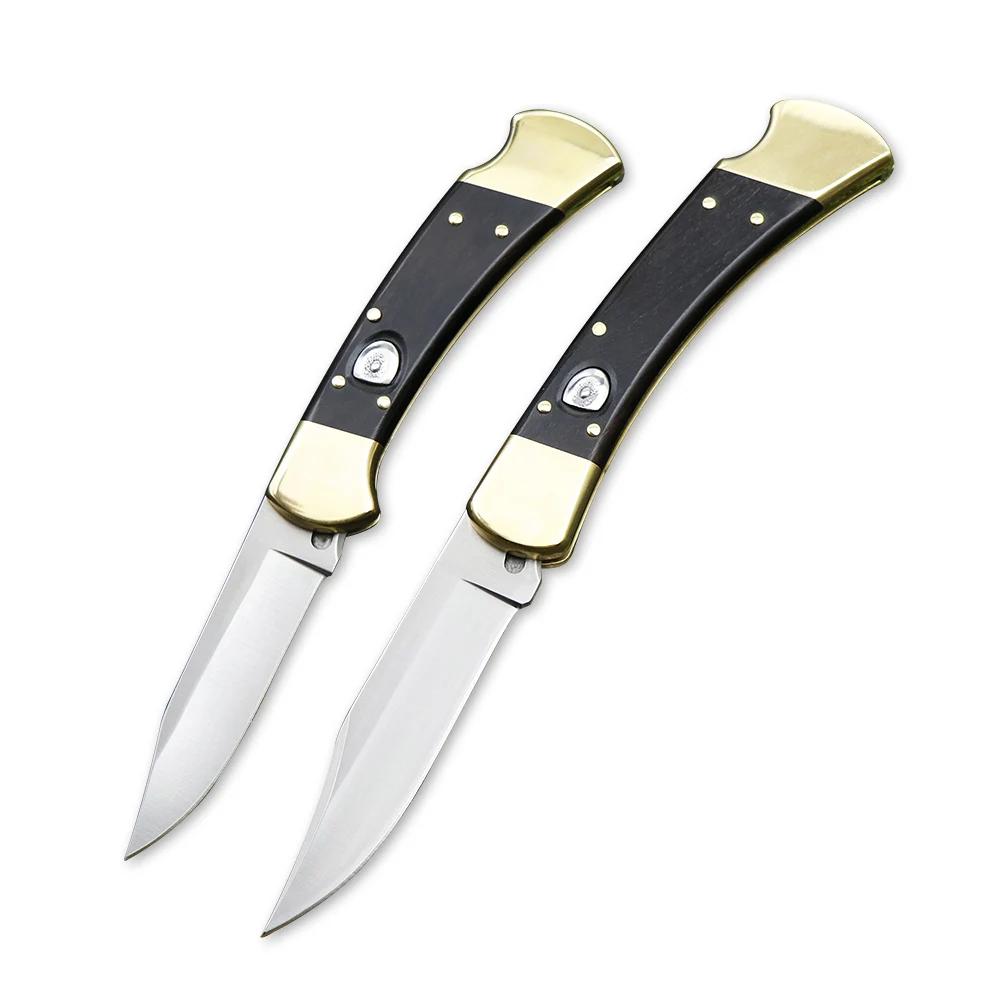 Складной нож B110 #, карманный клинок из латуни с деревянной ручкой из стали 440с, для ежедневного использования, охоты, кемпинга, выживания, фруктов