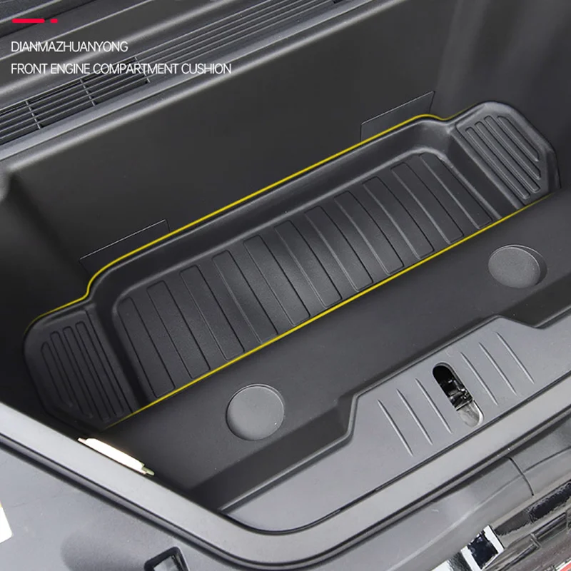 Car Front Trunk Mat TPE Rubber Floor Waterproof For Ford Mustang Mach-E Mache Fit Argo Before Cargo Tray Auto Car Accessories