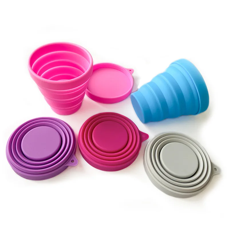 

New silicone folding water bag menstrual cup multi-functional clean portable outdoor travel telescopic mouthwash cup