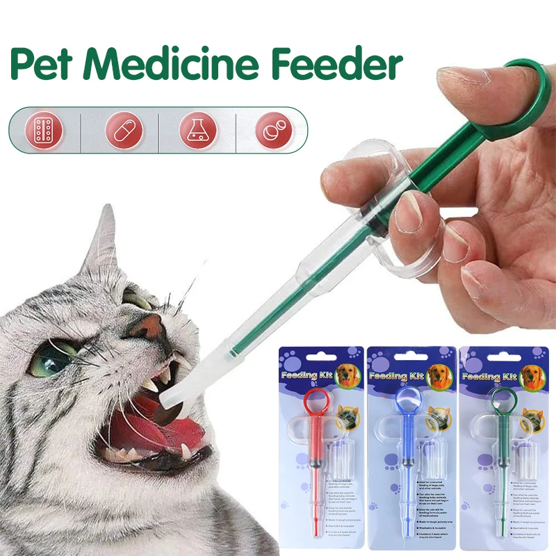 

1PCS Pet Medicine Syringe Dog Cat Tablet Pill Gun Puppy Push Dispenser Water Milk Tube Feeder Kitten Injection Container Tools
