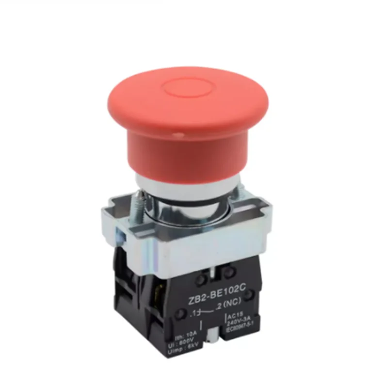 

XB2-BT45 1NO/1NC Push-Pull Emergency stop push button switch Red Sign 40mm Mushroom Head