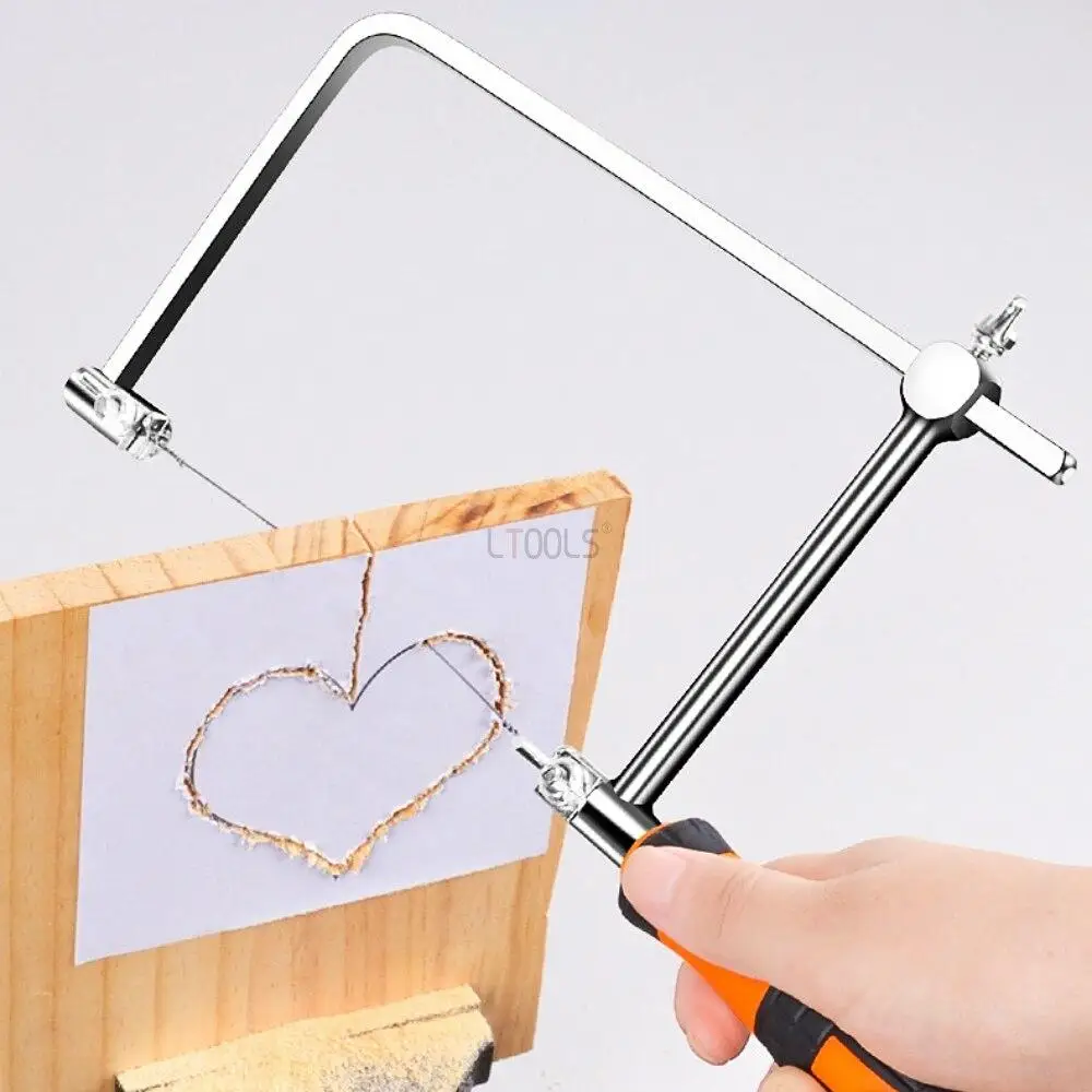

Adjustable Frame Sawbow U-shape Coping Jig Saw for Woodworking Craft Jewelry DIY Hand Tools With 5pcs Spiral Blades