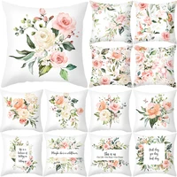 pillow covers decorative spring simple flower pillow cover peach skin velvet printed home plant flower cushion cover