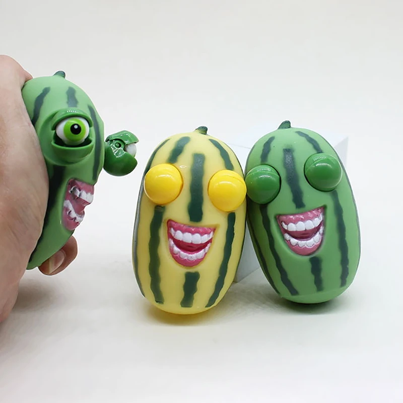 

Eye-popping Watermelon Squeeze Toy Soft Plastic Pinch for Stress Relief Fun Fidget Toy for Adults Kids Decompression Toy