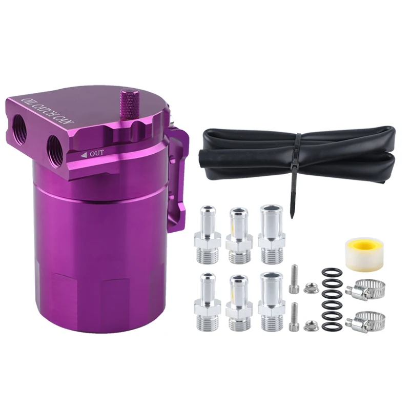 

Набор алюминиевых маслоуловителей 300 мл, резервуар для топлива, бак для двигателя, полировка, перегородка, автомобильный УНИВЕРСАЛЬНЫЙ маслоуловитель, Набор банок с адаптером