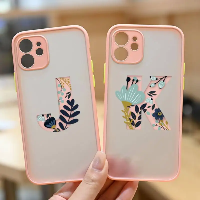 

Модный чехол для телефона Initial Letter A Z для iPhone13 12 Mini 11 Pro XS Max X XR 7 8 Plus, Прозрачный матовый чехол