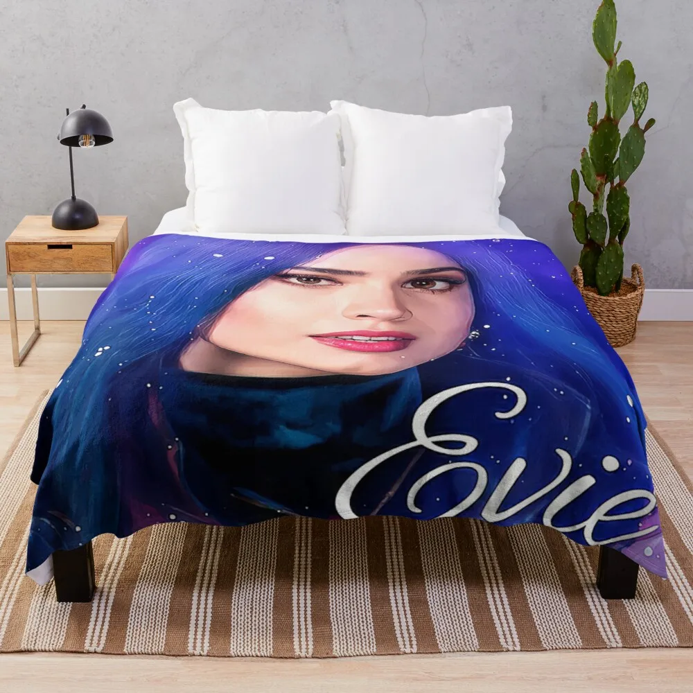 

Evie Blue Princess - Descendants 3 Throw Blanket luxury throw blanket